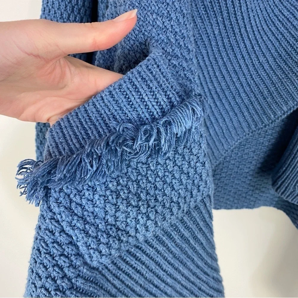 Matilda Jane Blue Wrap Around Cardigan Sweater Poncho Shrug